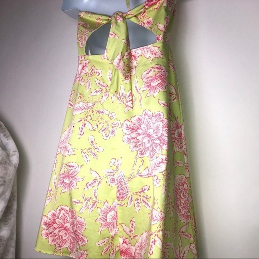 Madison Leigh Yellow Pink Floral Cottagecore Halter Sundress 6 Resortwear Vaca‎ - Picture 10 of 12